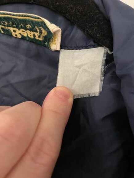 Vintage L.L. Bean 90s Packable Navy Anorak Zip Hooded Windbreaker Men M Women L - Picture 4 of 8